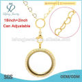 3.6mm 18"+2" wholesale jewelry gold long chain floating charms locket heart necklace